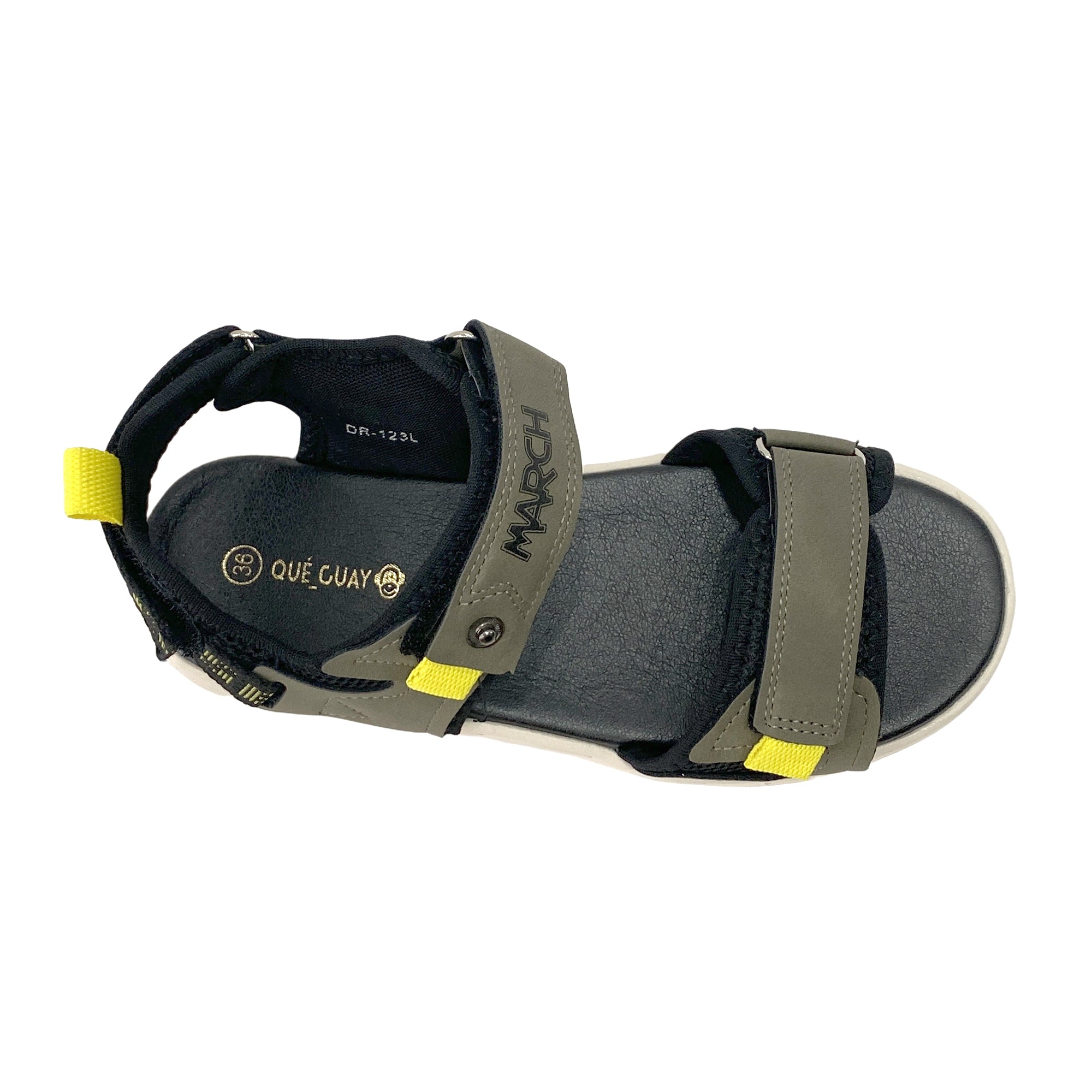 Αγορίστικα πέδιλα με velcro Χακί L123