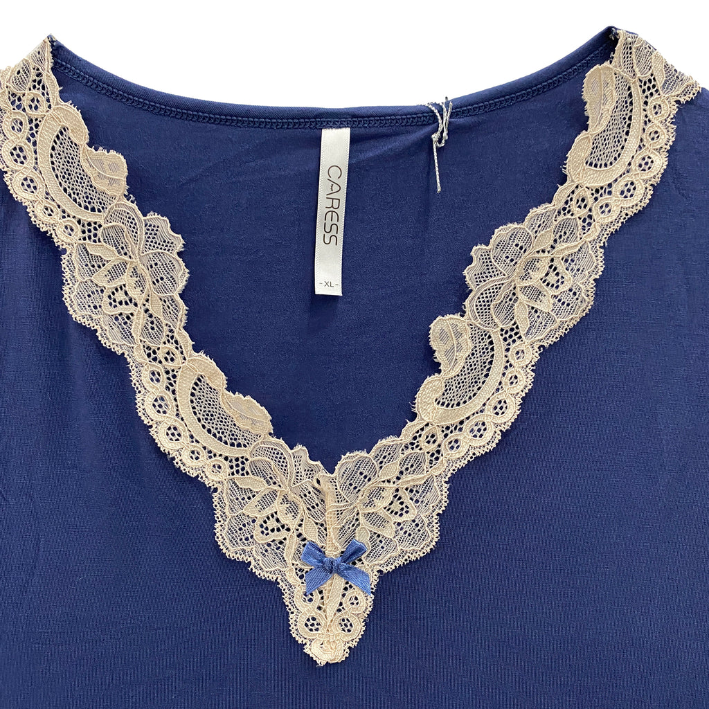 Γυναικεία καλοκαιρινή πιτζάμα αμάνικη με σορτς Μπλε 6171