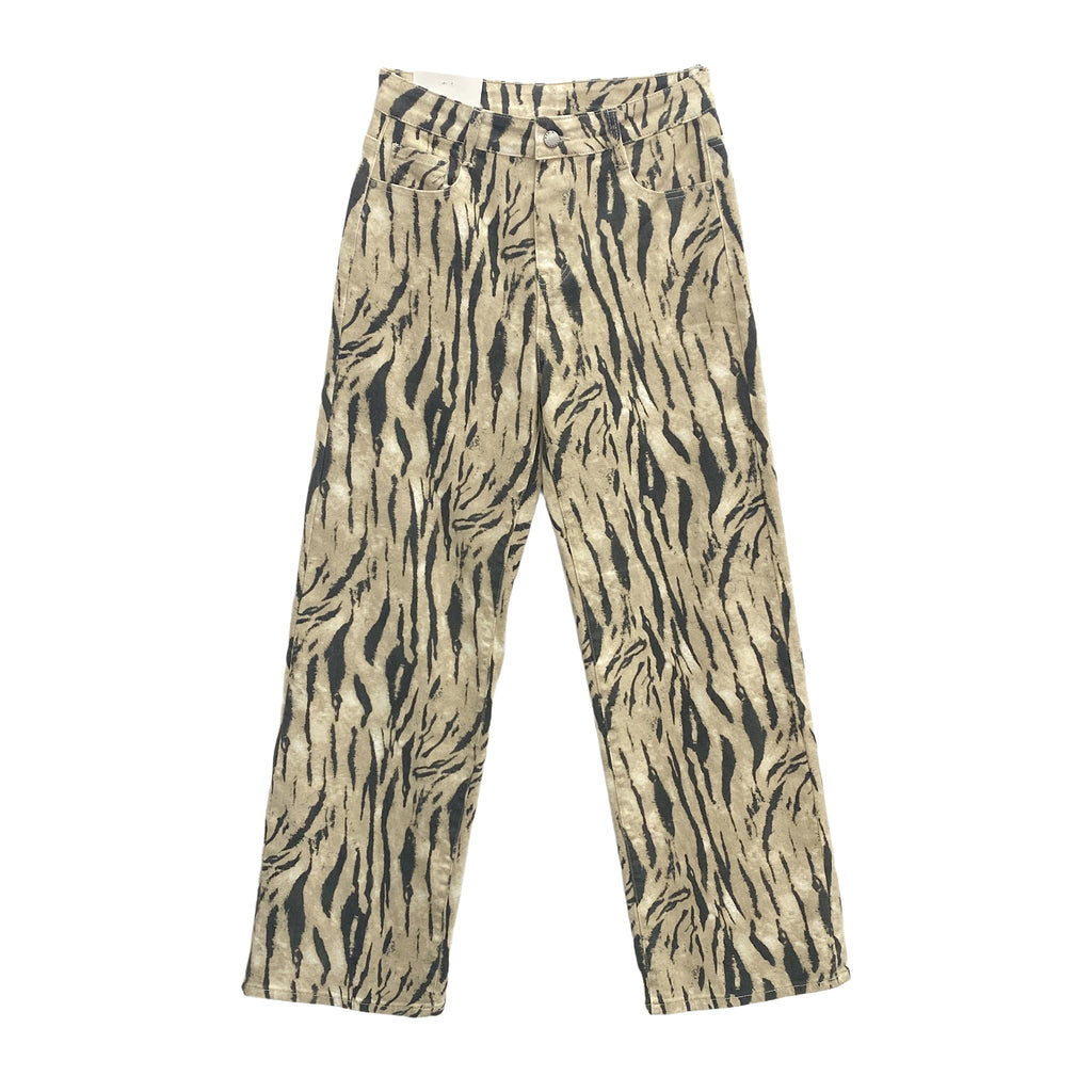Γυναικείο τζιν παντελόνι animal print Μπεζ/Μαύρο 670 ANSIN