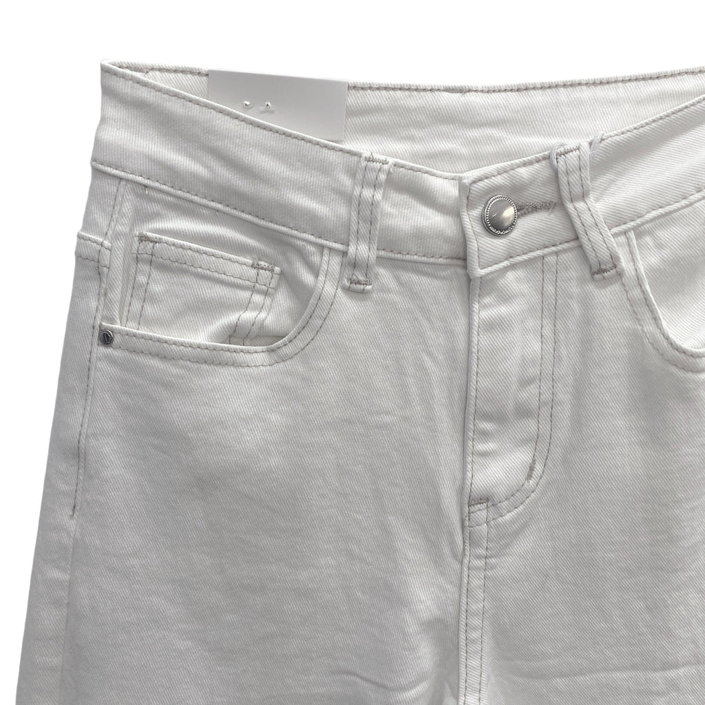 Γυναικεία τζιν παντελόνα straight leg Λευκό 6281 ANSIN