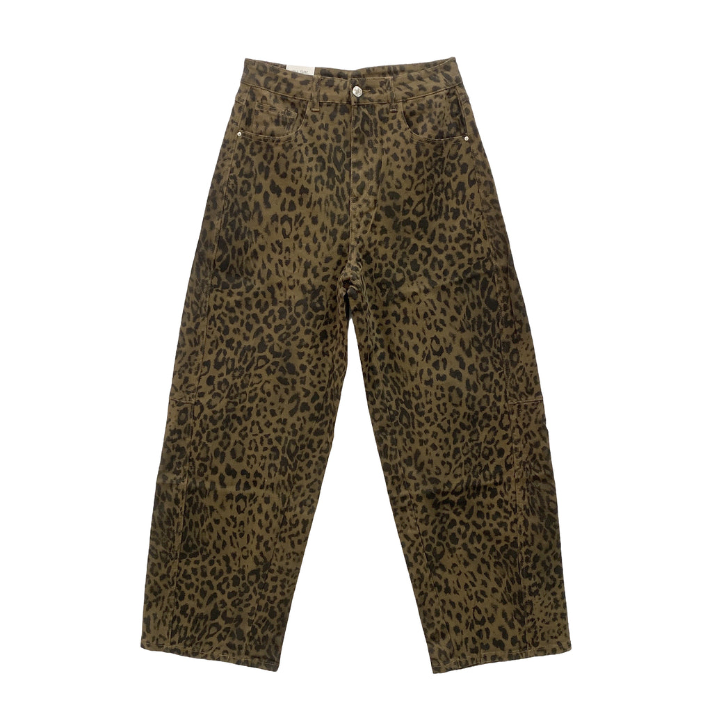 Γυναικείο τζιν παντελόνι balloon leopard Καφέ 7522-9735