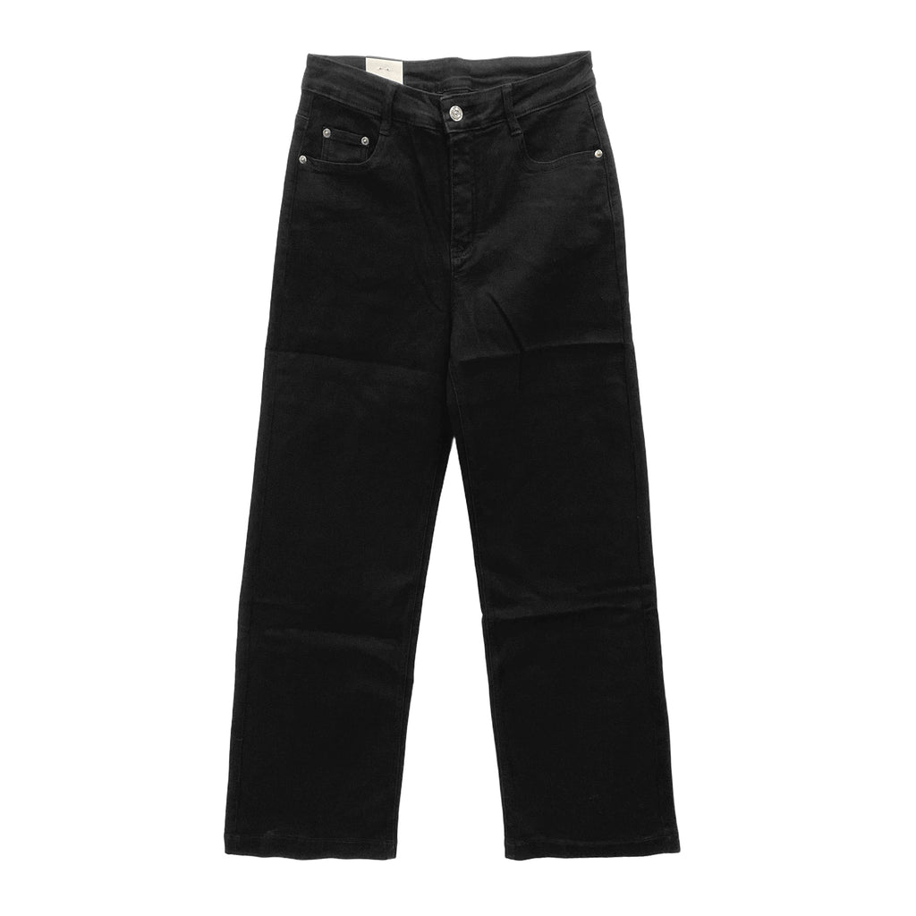 Γυναικεία τζιν παντελόνα ελαστική wide leg Μαύρο 9227
