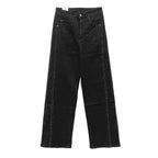 Γυναικεία τζιν παντελόνα wide leg με στρας Μαύρο 9577