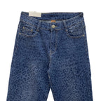 Γυναικεία τζιν παντελόνα wide leg animal print Μπλε 3851