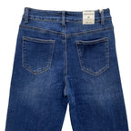 Γυναικεία τζιν παντελόνα wide leg με στρας Μπλε 9877