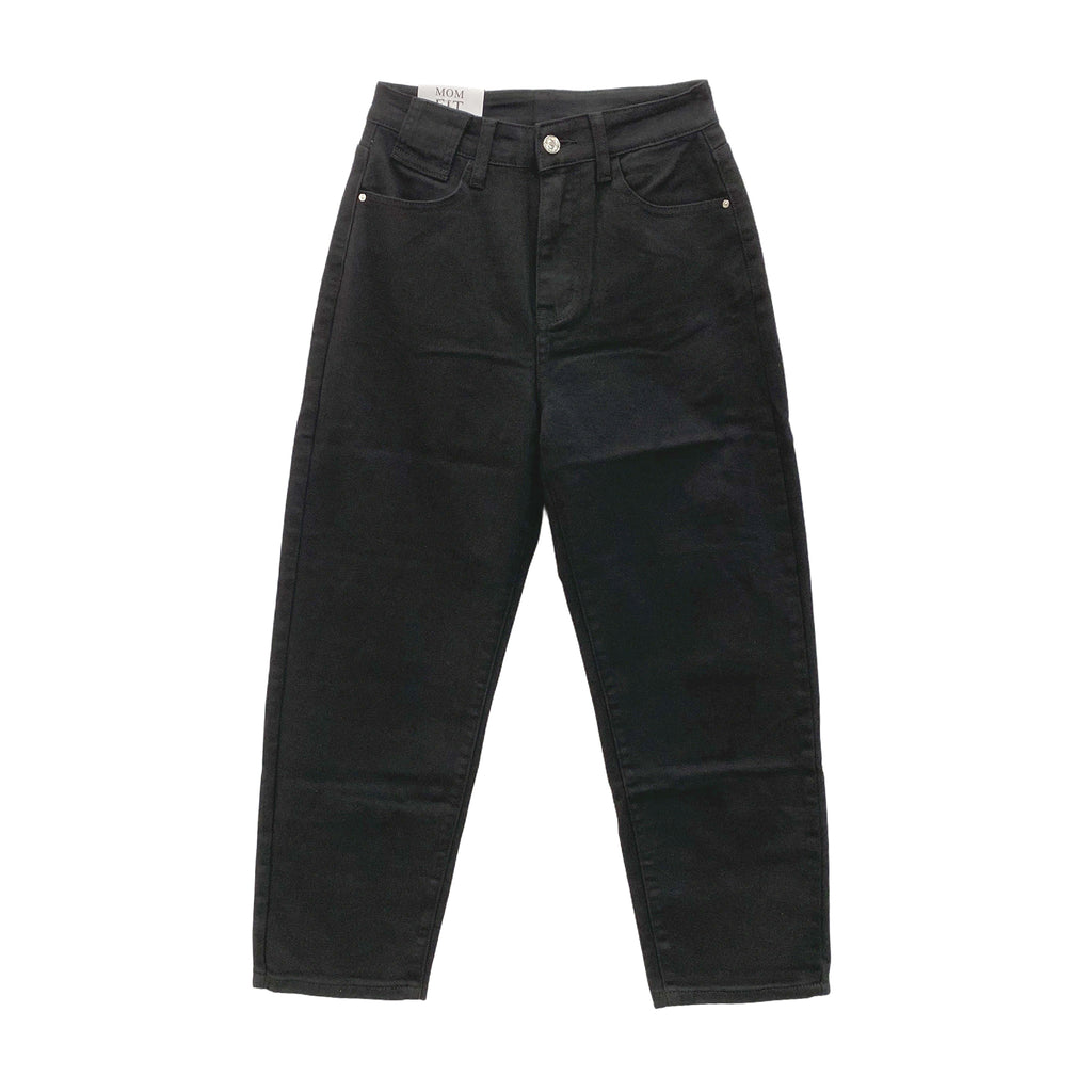 Γυναικείo τζιν παντελόνι mom fit Μαύρο 07713