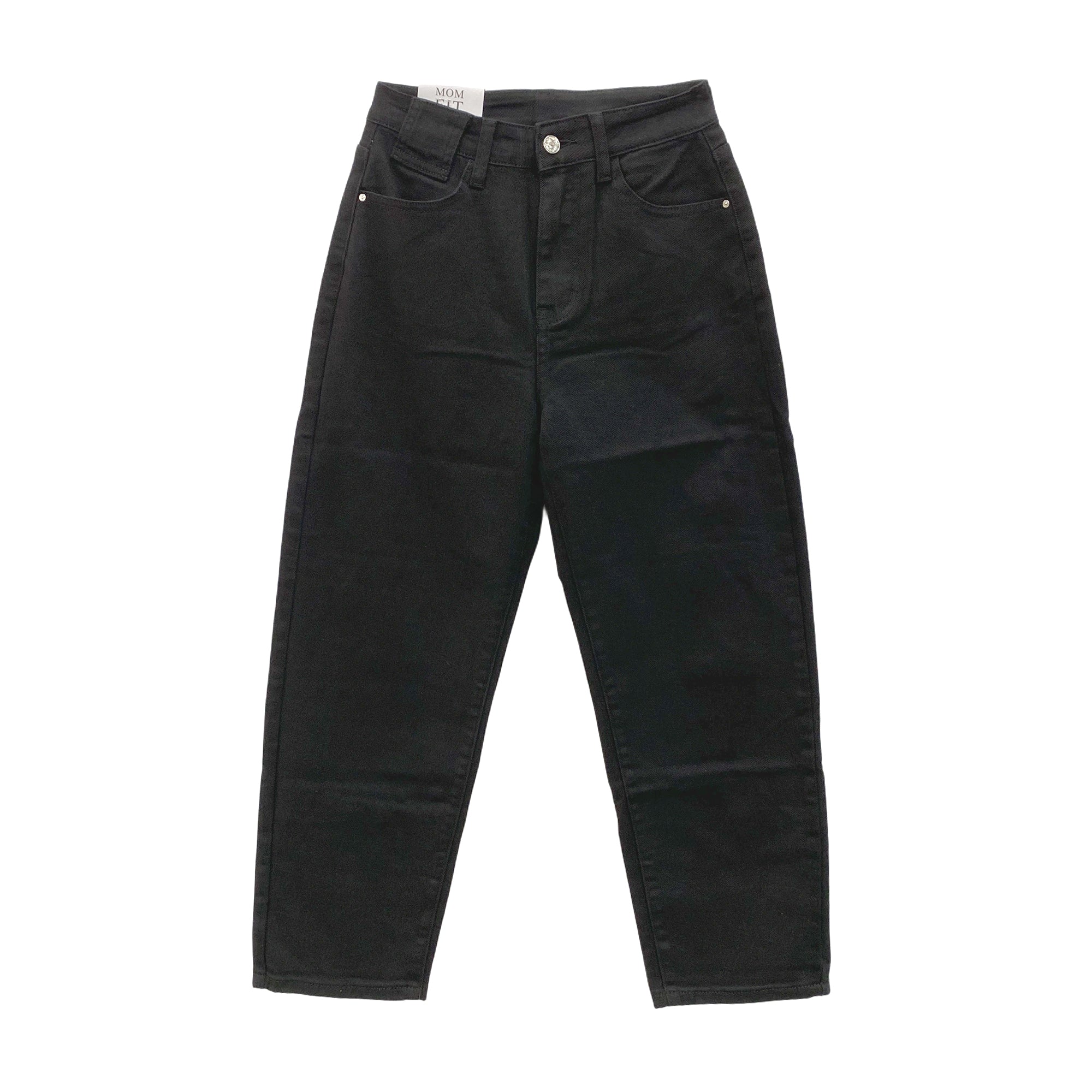 Γυναικείo τζιν παντελόνι mom fit Μαύρο 07713