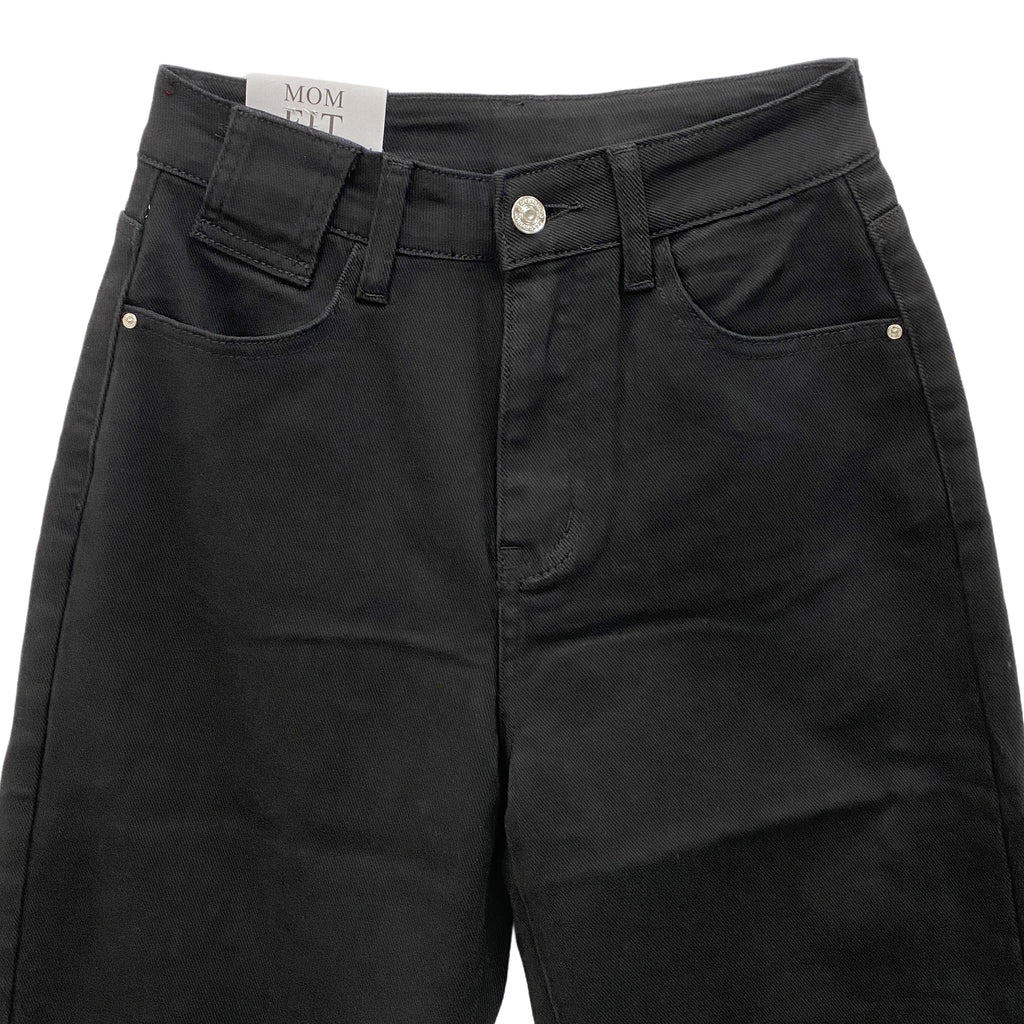 Γυναικείo τζιν παντελόνι mom fit Μαύρο 07713