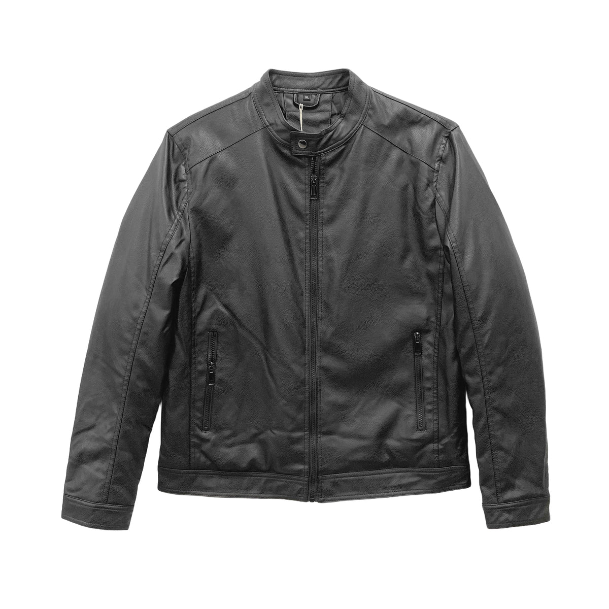 Ανδρικό μπουφάν δερματίνη XL-5XL Μαύρο 3289