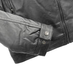 Ανδρικό μπουφάν δερματίνη XL-5XL Μαύρο 3289