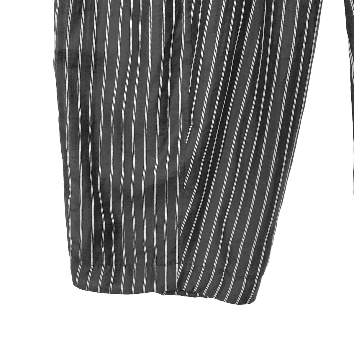 Γυναικείο παντελόνι wide-leg ριγές LUMINA Μαύρο LD6124