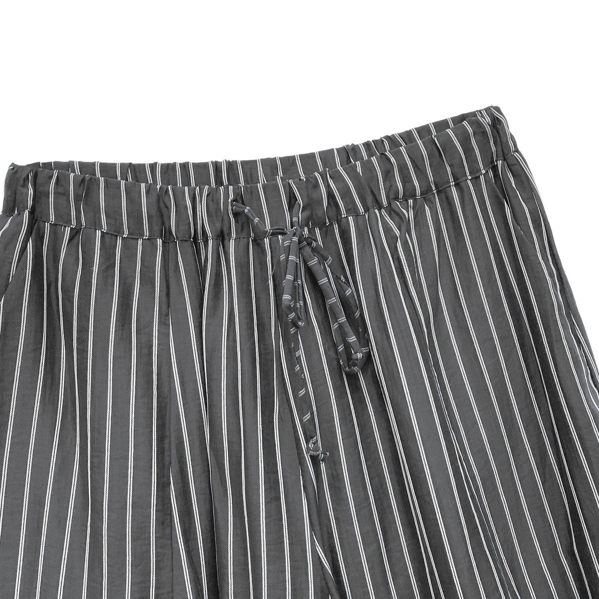 Γυναικείο παντελόνι wide-leg ριγές LUMINA Μαύρο LD6124