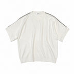 Κοντομάνικη γυναικεία πλεκτό μπλούζα oversized με στρας στους ώμους Λευκό 2932 ANSIN