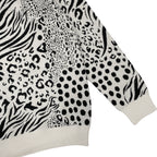 Γυναικείο πλεκτό πουλόβερ animal prints Λευκό 7002 ANSIN