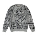Γυναικείο πλεκτό πουλόβερ animal prints Γκρι 7002 ANSIN