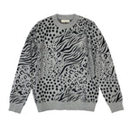 Γυναικείο πλεκτό πουλόβερ animal prints Γκρι 7002 ANSIN