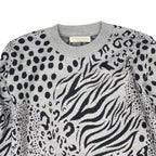 Γυναικείο πλεκτό πουλόβερ animal prints Γκρι 7002 ANSIN