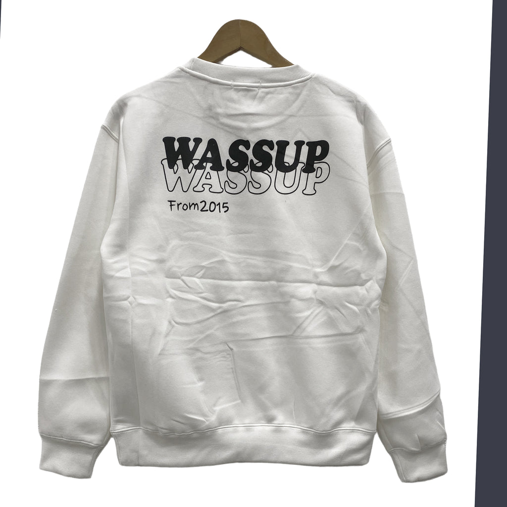 Μπλούζα φούτερ wassup επένδυση φλις Λευκό 8787 ANSIN