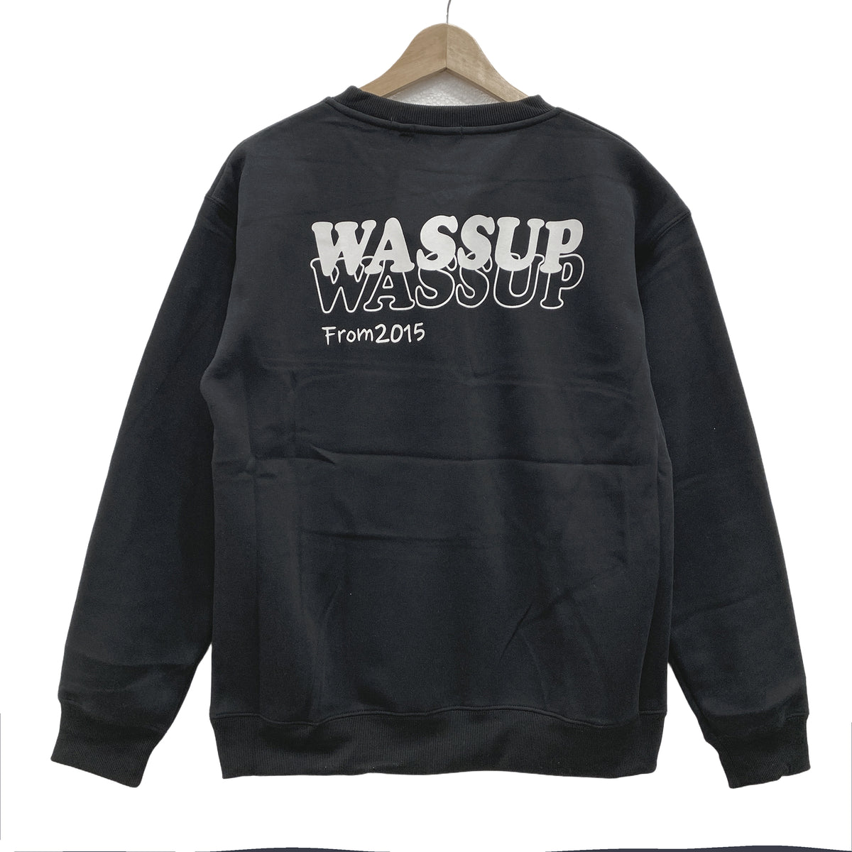 Μπλούζα φούτερ wassup επένδυση φλις Μαύρο 8787 ANSIN