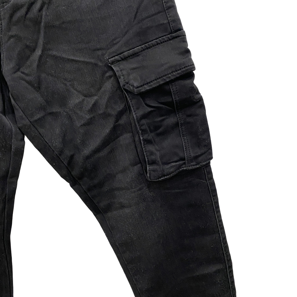 Ανδρικό ελαστικό τζιν παντελόνι cargo σε στυλ jogger Μαύρο 97986 ANSIN