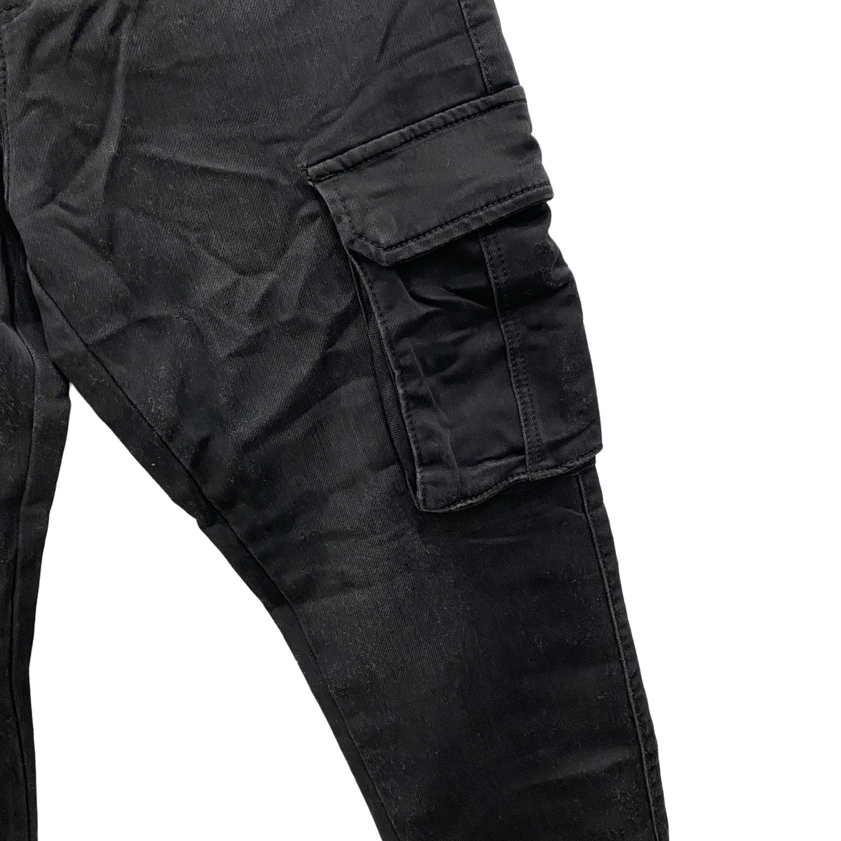 Ανδρικό ελαστικό τζιν παντελόνι cargo σε στυλ jogger Μαύρο 97986 ANSIN