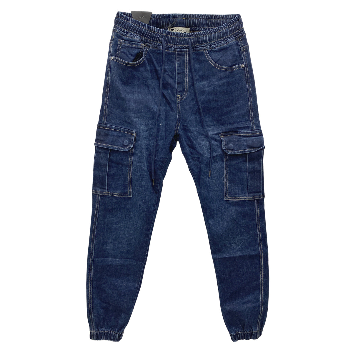 Ανδρικό τζιν παντελόνι cargo σε στυλ jogger Μπλε 95986 ANSIN