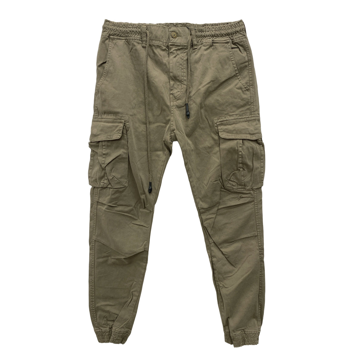 Ανδρικά παντελόνια cargo με λάστιχο Khaki 200 ANSIN