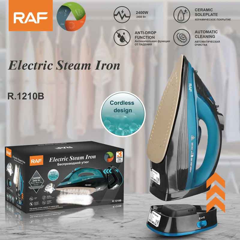RAF Ασύρματο Ηλεκτρικό Σίδερο Ατμού 2400W R.1210B - Cordless Electric Steam Iron RAF