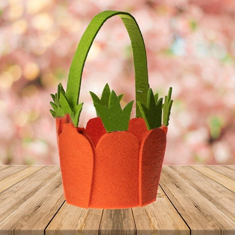 Διακοσμητικό πασχαλινό καλάθι - Easter carrot basket - Κίτρινο - Μπεζ - Πράσινο