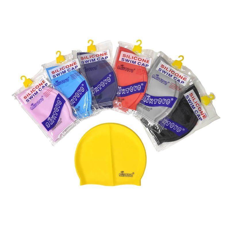 Sainteve Σκουφάκι Κολύμβησης - Silicone swim cap - Γαλάζιο - Γκρι - Κίτρινο - Κόκκινο - Μαύρο - Ροζ - Σκούρο μπλε OEM