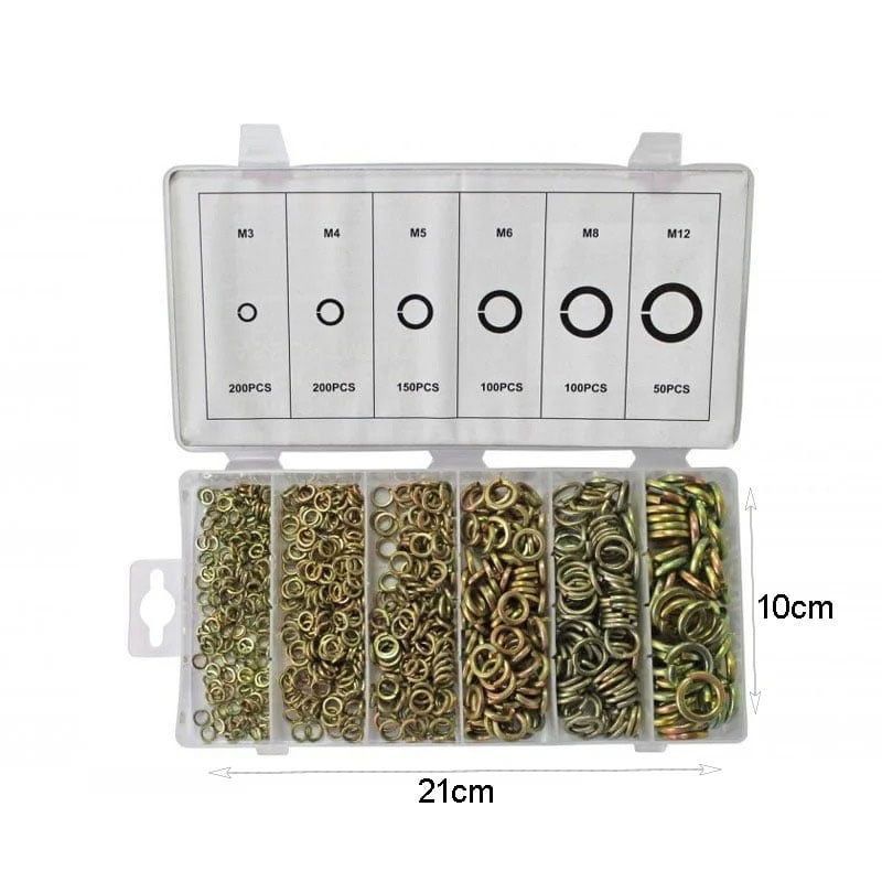 Σετ γκρόβερ γαλβανιζέ 800τμχ - Metric lock washer assortment OEM