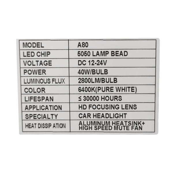 Φώτα αυτοκινήτου A80-H7 – Car headlight OEM