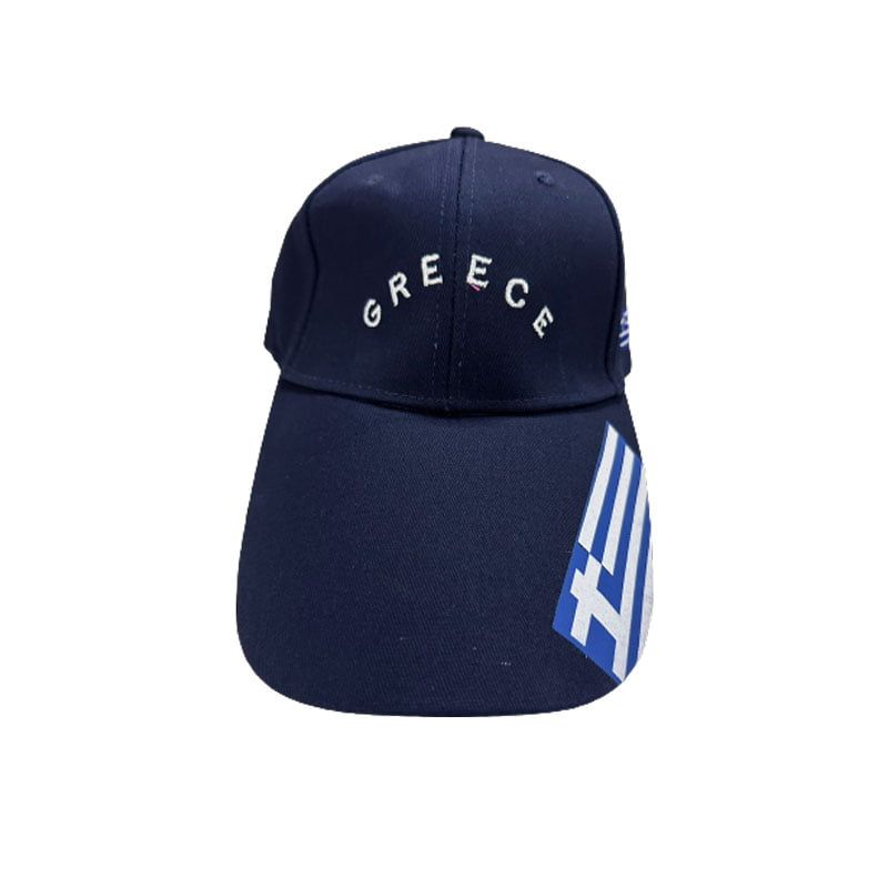 Τζόκεϊ καπέλο Greece - Jockey hat - Λευκό - Μαύρο - Μπλε OEM