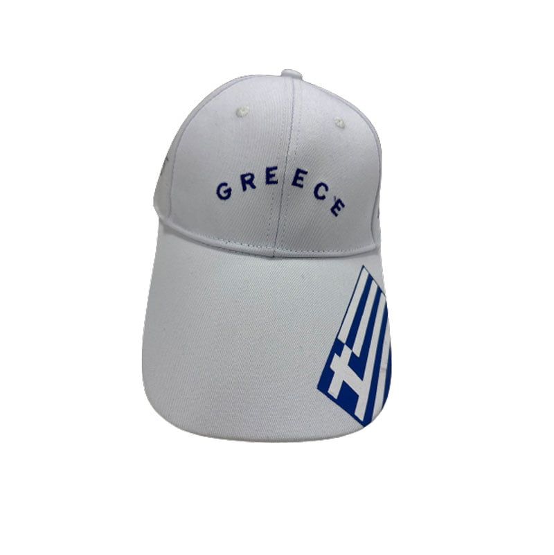 Τζόκεϊ καπέλο Greece - Jockey hat - Λευκό - Μαύρο - Μπλε OEM