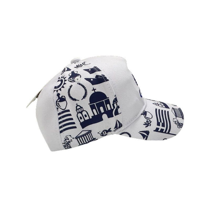 Τζόκεϊ καπέλο Greece - Jockey hat - Λευκό - Μπλε OEM