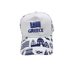 Τζόκεϊ καπέλο Greece - Jockey hat - Λευκό - Μπλε OEM