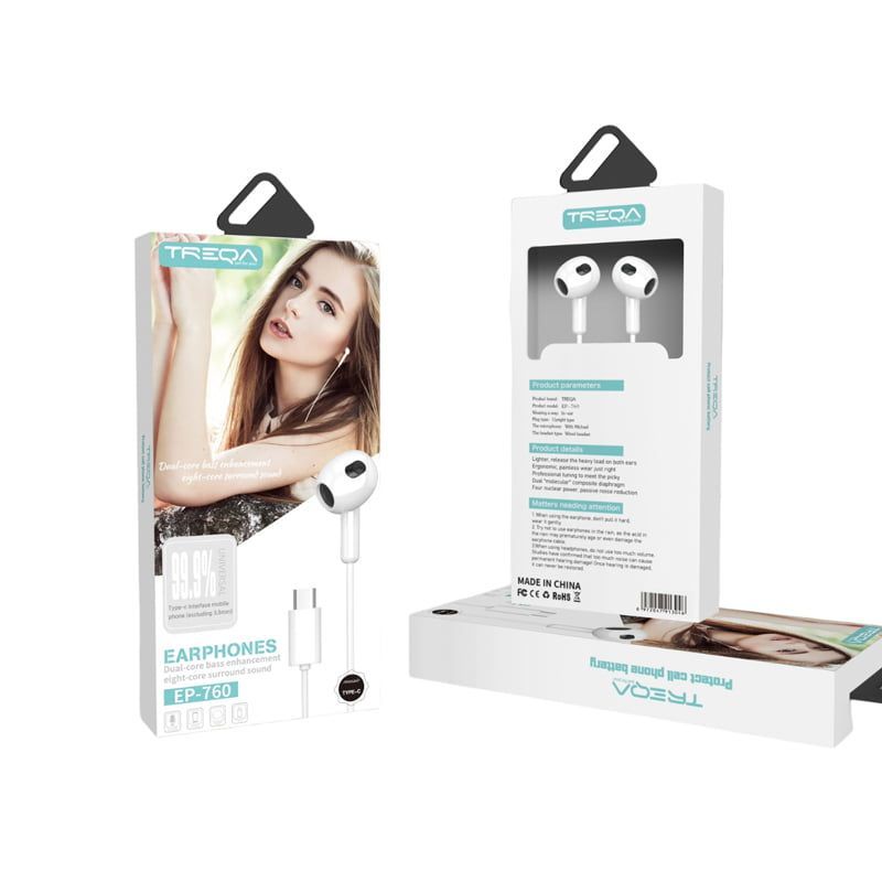 Treqa Ενσύρματα Ακουστικά type-C EP-760 - Earphones OEM