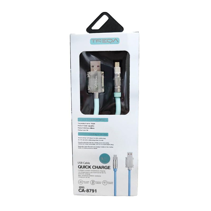 Treqa CA-8791 καλώδιο δεδομένων 1m USB σε Micro - Elite Plus Cable - Γαλάζιο Treqa