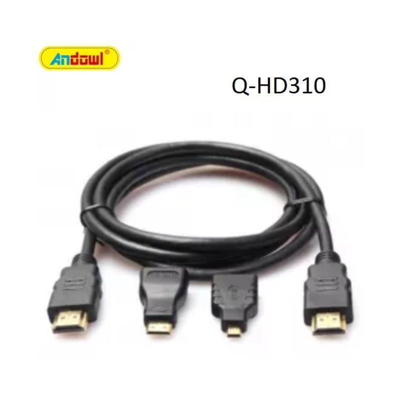 Andowl Καλώδιο οθόνης 4K Ultra HD HD310 - Cable HDMI male - HDMI male 1.5m Μαύρο ANDOWL