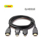 Andowl Καλώδιο οθόνης 4K Ultra HD HD310 - Cable HDMI male - HDMI male 1.5m Μαύρο ANDOWL