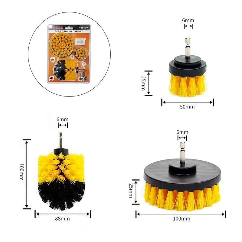 Σετ βούρτσες καθαρισμού για δραπανοκατσάβιδα 3τμχ - Electric Drill Brush Kit OEM