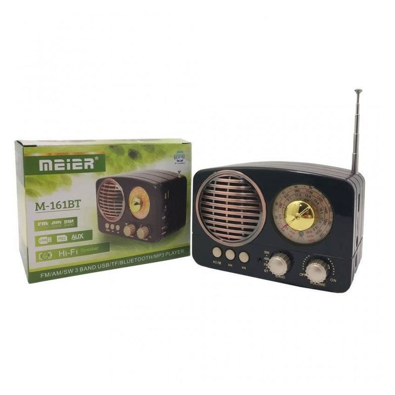 Meier M-161BT Retro Επιτραπέζιο Ραδιόφωνο Επαναφορτιζόμενο με Bluetooth - Retro radio - Καφέ Meier