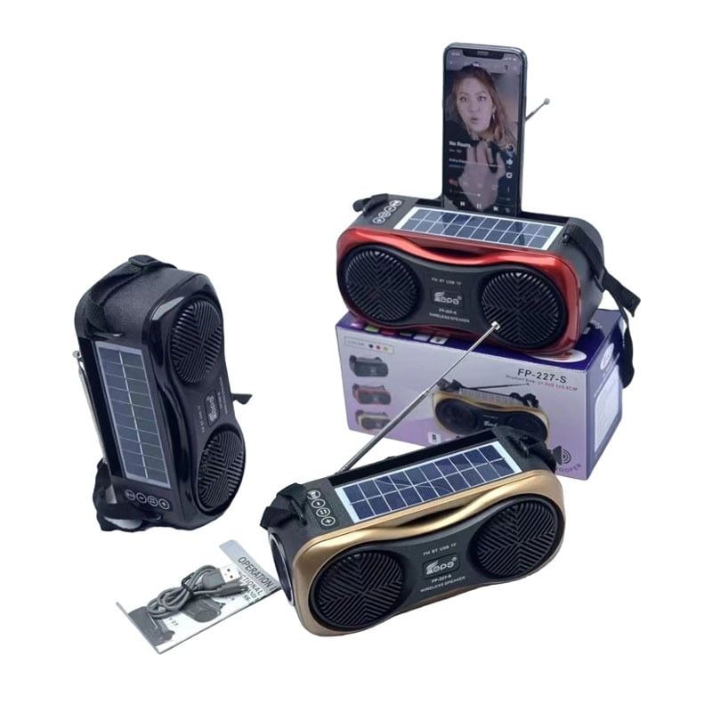EPE FP-227-S Φορητό Ηλιακό Ηχείο με USB & φακό – Wireless speaker with USB & torch - Κόκκινο EPE
