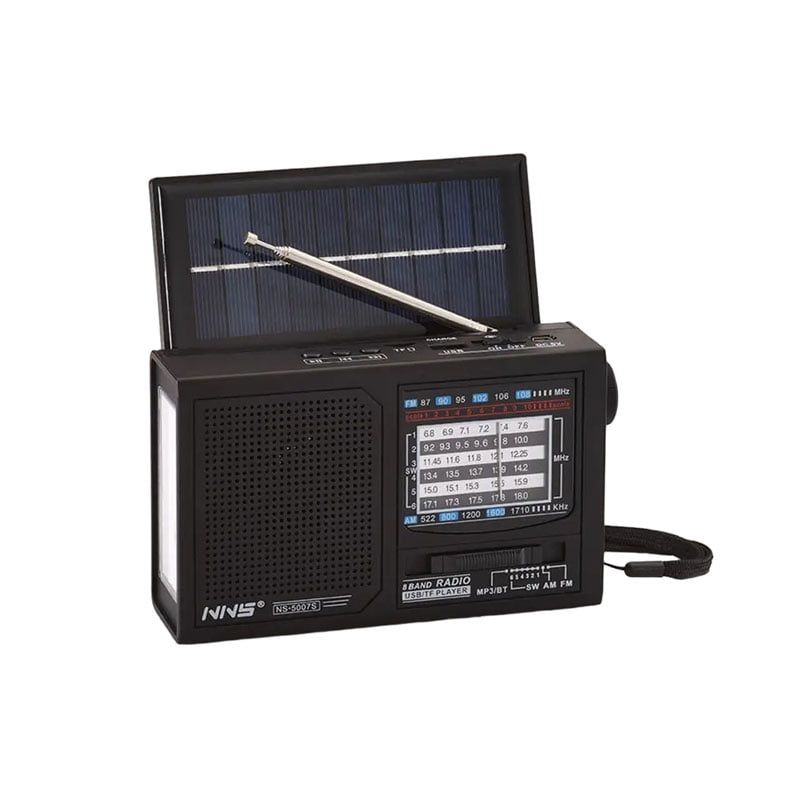 NNS NS-5006S Επιτραπέζιο Ραδιόφωνο Ηλιακό με USB - Solar charge radio - Καφέ NNS