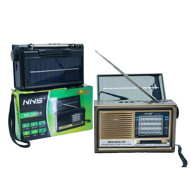NNS NS-5006S Επιτραπέζιο Ραδιόφωνο Ηλιακό με USB - Solar charge radio - Μαύρο NNS