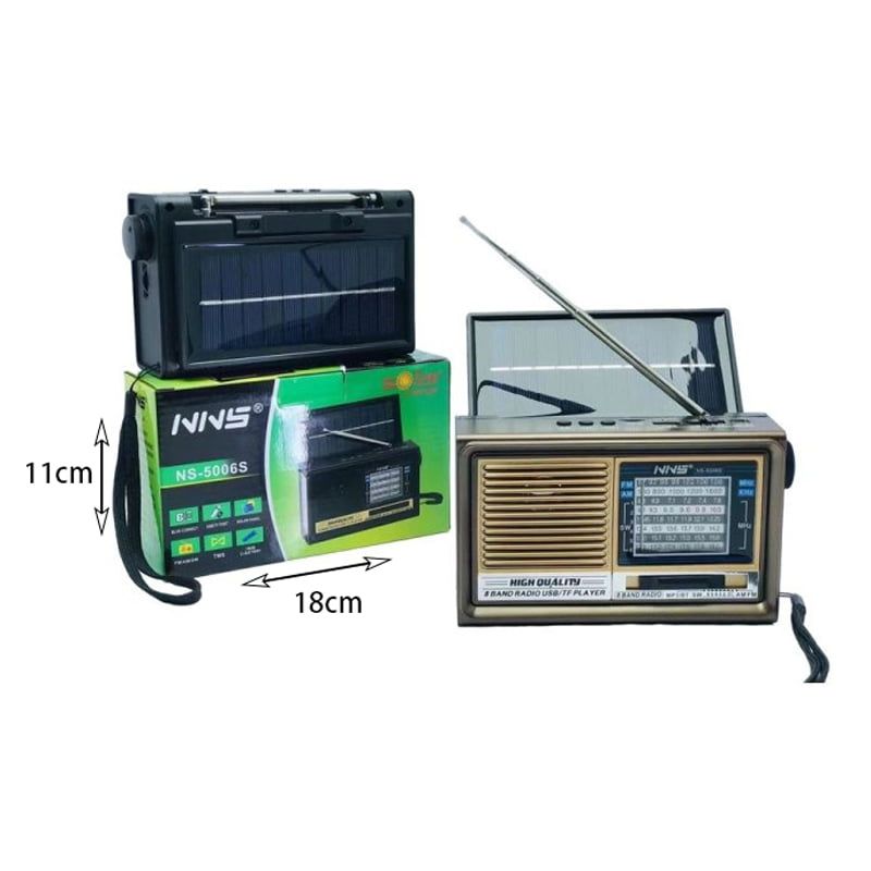 NNS NS-5006S Επιτραπέζιο Ραδιόφωνο Ηλιακό με USB - Solar charge radio - Μαύρο NNS