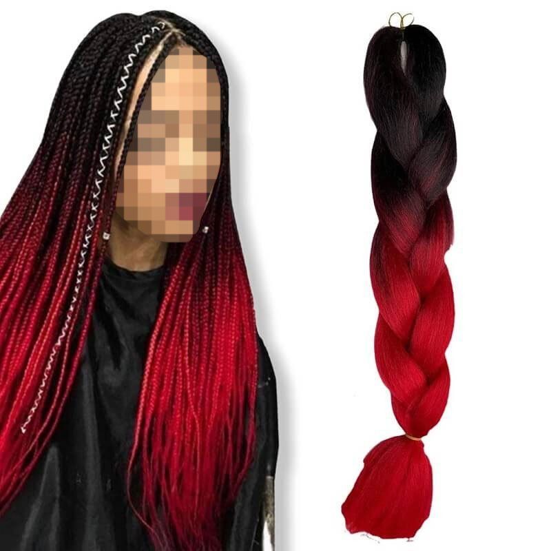Yuan yao Μαλλιά για Ράστα ombre μαύρο-κόκκινο BY1 - Rasta hair OEM