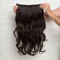 Τρέσα μαλλιών με κλιπς καστανό σοκολατί 1B - Hair tapes OEM
