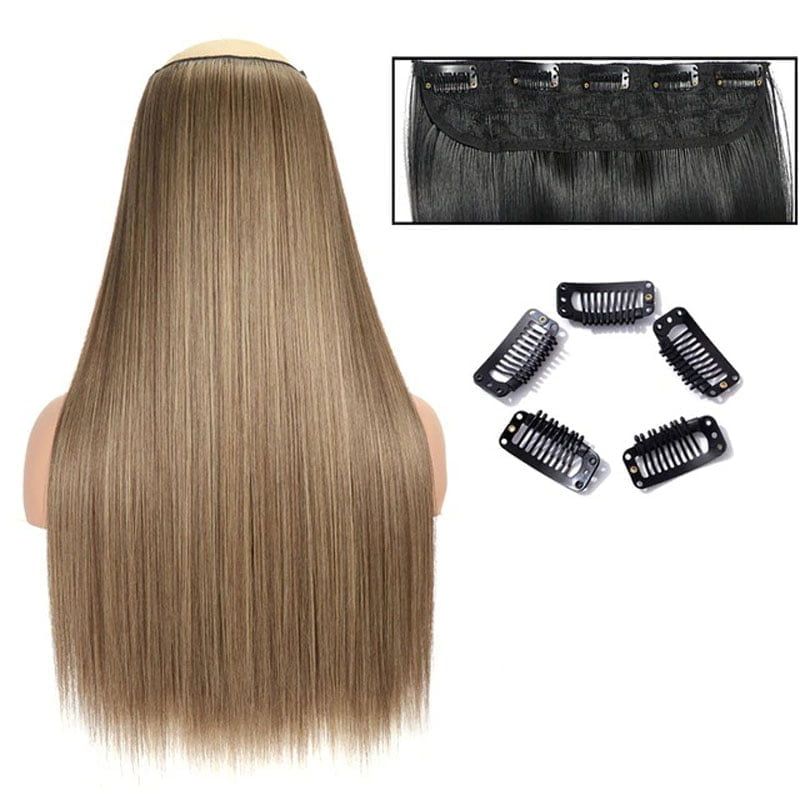 Τρέσα μαλλιών με κλιπς ξανθό σκούρο - Hair tapes OEM