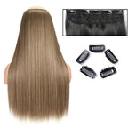 Τρέσα μαλλιών με κλιπς ξανθό σκούρο 18T - Hair tapes OEM
